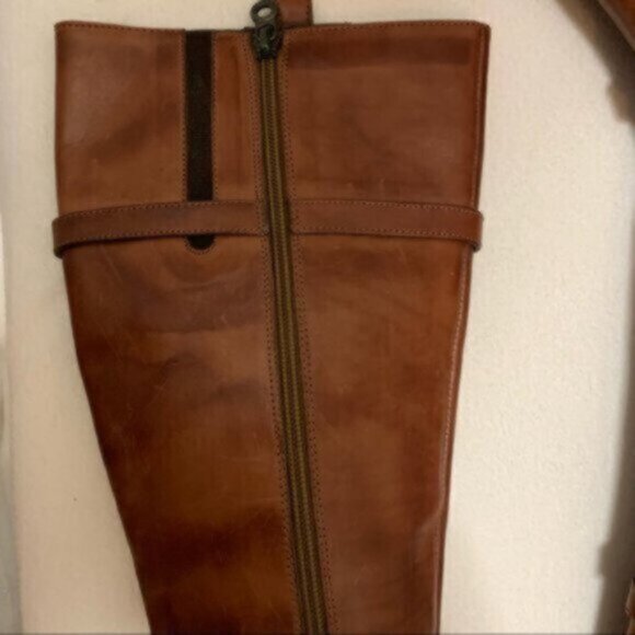 Nursace Leather Mid Calf Riding Boots Side Zipper Ankle Harness - Picture 10 of 12